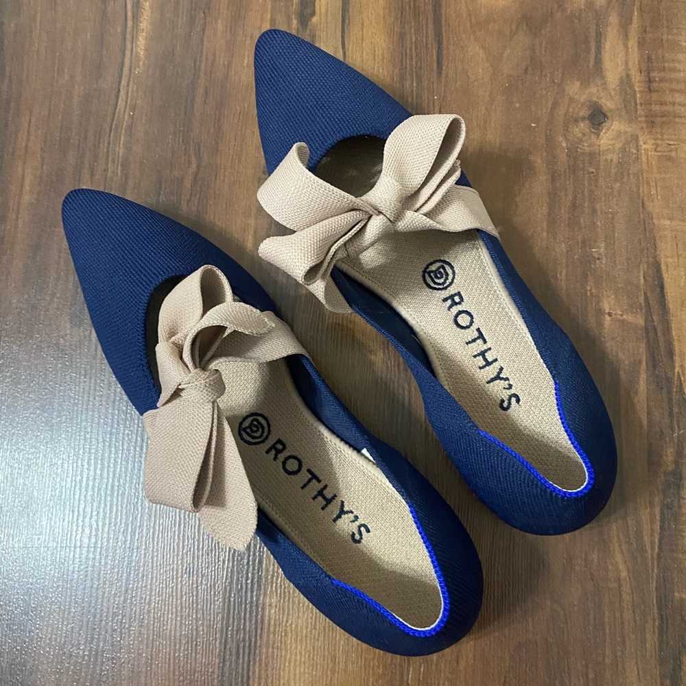 Rothy's Sapphire Mary Jane Point Flats